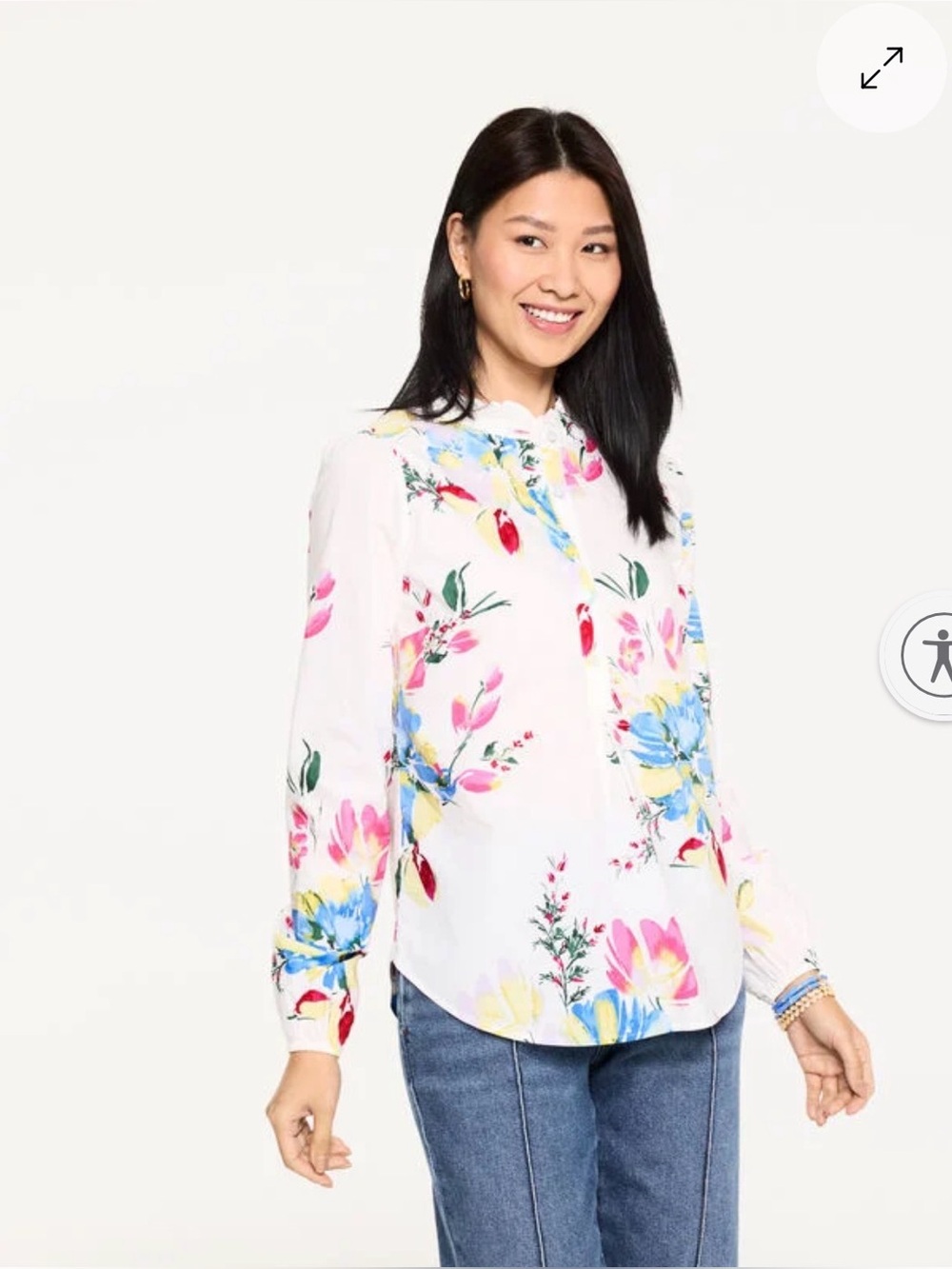 Talbots Poetic Floral Popover